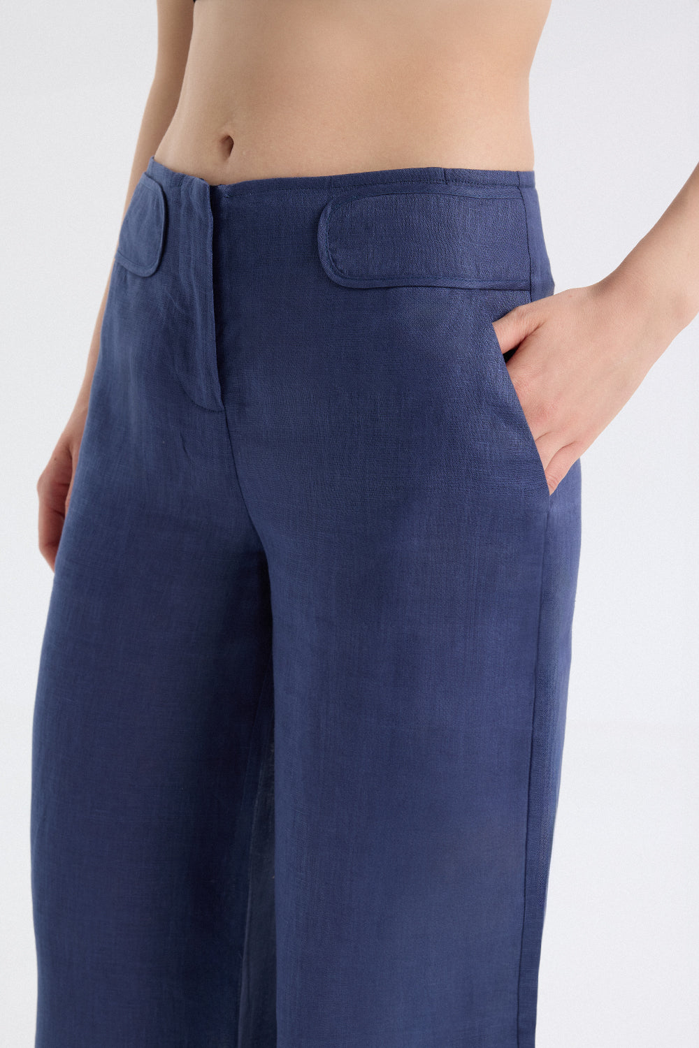 Geniş Paça Keten Pantolon