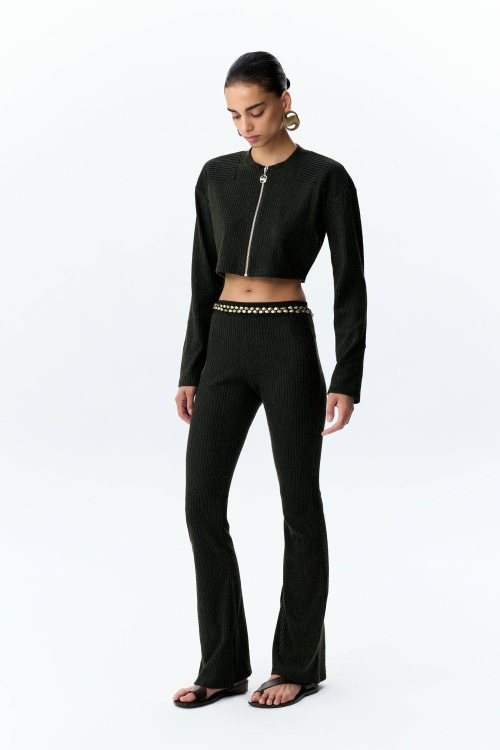 Örgü Flare Pantolon