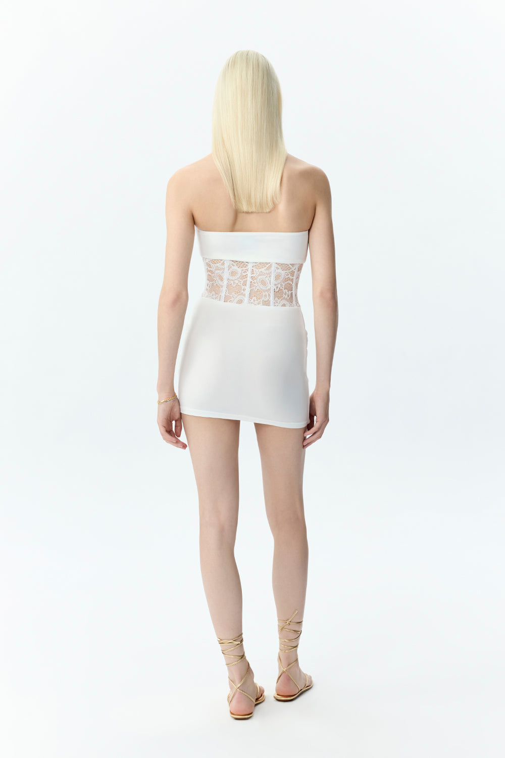 Dantel Korse Detaylı Mini Elbise