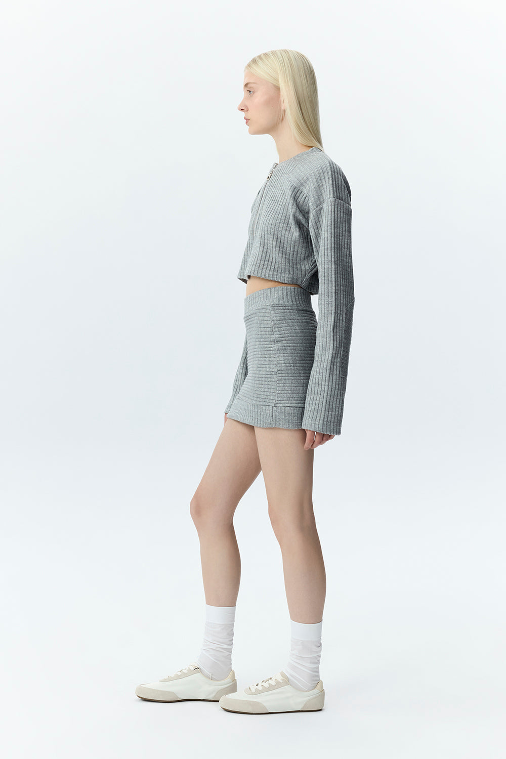 Ribbed Knit Mini Skirt