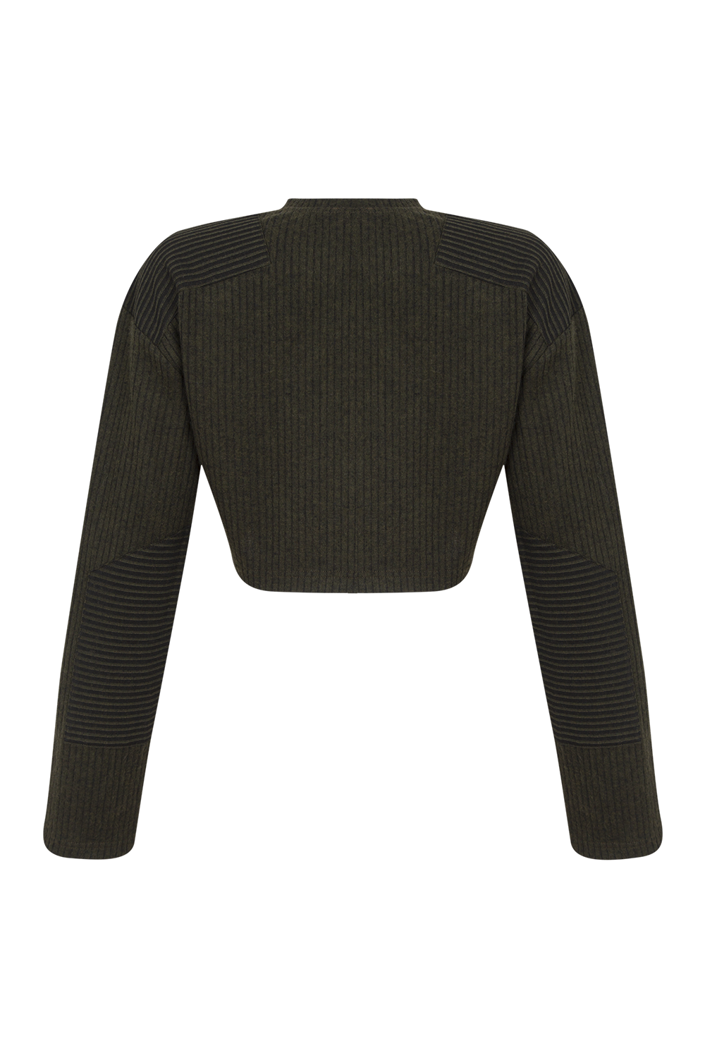 Cropped Zip Wool Cardigan