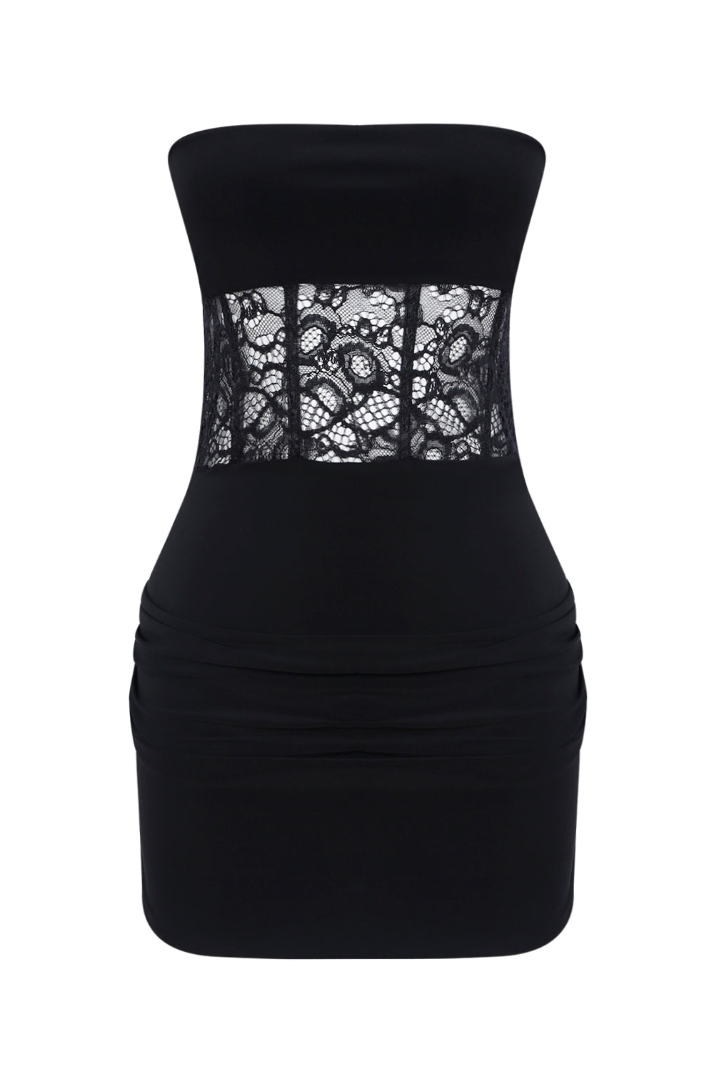 Dantel Korse Detaylı Mini Elbise